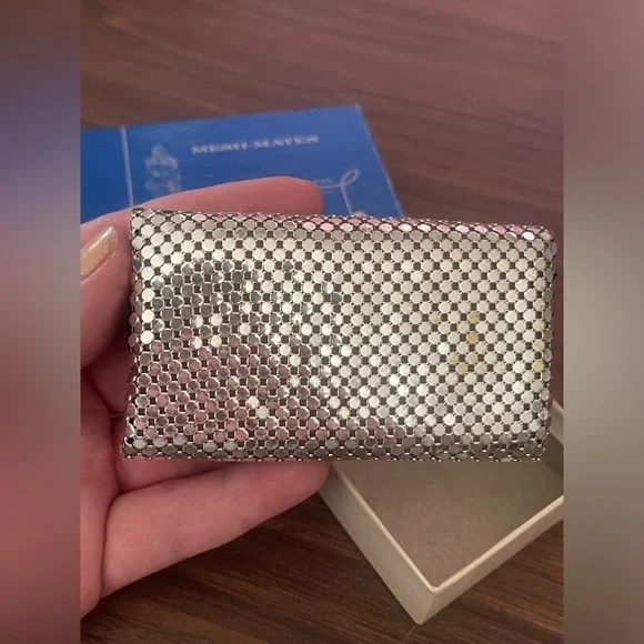 NIB Vintage Whiting & Davis Silver Metal Mesh Key Holder - Picture 8 of 12